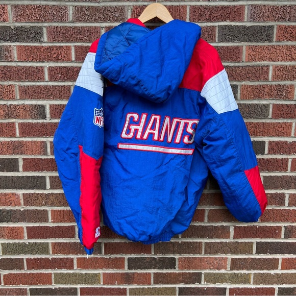NFL Pro Line Starter Red White and Blue New York Giants Vintage 1/4 Zip Jacket - Picture 5 of 5